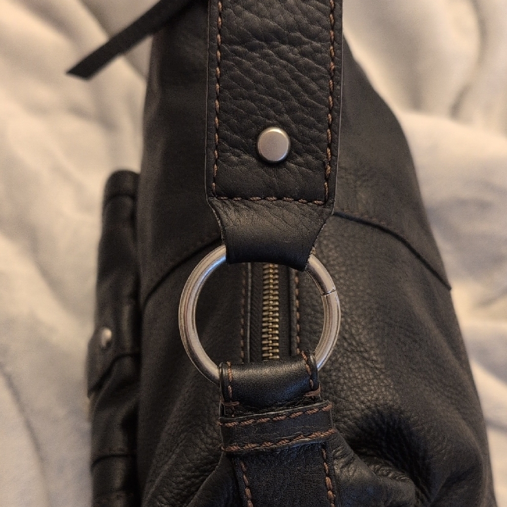 🌼Fossil Set🌼 Black Pebbled Leather Hobo Shoulder Bag & Wallet - Picture 13 of 16